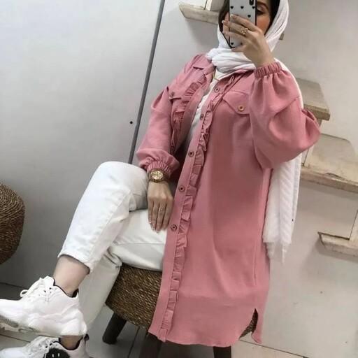 مانتو دو جیب نما عروسکی جنس پارچه ابر و بادی گرم بالا قیمت 255.000 تومن تولیدی لباس فریک شاپ تک فروشی به قیمت عمده